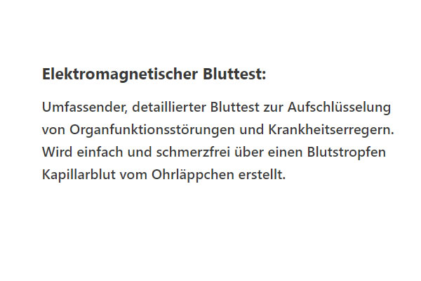 Elektromagnetischer Bluttest in der Nähe von 89073 Weststadt (Ulm)