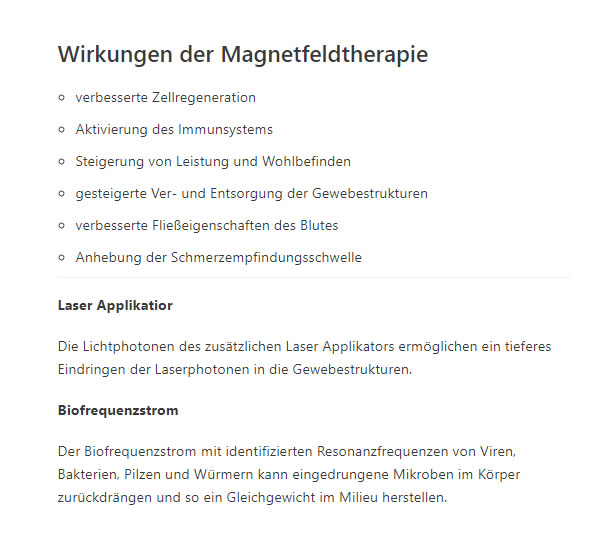 Magnet Resonanz Therapie im Raum  Holzkirch