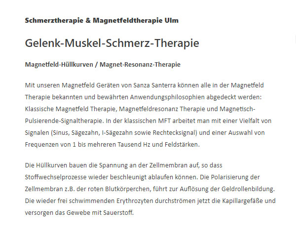 Schmerztherapie im Raum  Mähringen (Ulm)